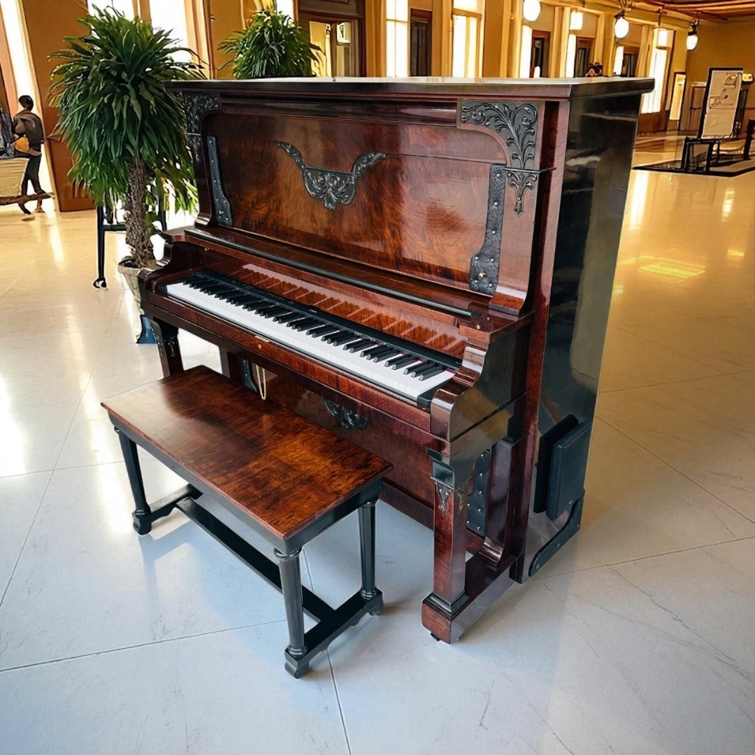 1878 Packard Piano with an Electronic Conversion

This one-of-a-kind, exquisite 1878 Packard piano has been reimagined into a modern electronic showpiece while preserving its historic charm. The original internal mechanisms have been carefully removed and replaced with a high-end Yamaha keyboard, offering professional-level playability and sound.

A premium Rockville Bluetooth stereo system with a Bluetooth amplifier, speakers, and subwoofer provides rich, powerful sound that fills any home with beautiful music. You can play it as a piano, use it as a fully automated player piano, connect it to your home entertainment system, or stream your favorite music via Bluetooth.

Blending timeless craftsmanship with modern technology, this unique instrument is both functional and breathtaking—a true centerpiece that will elevate any living space.