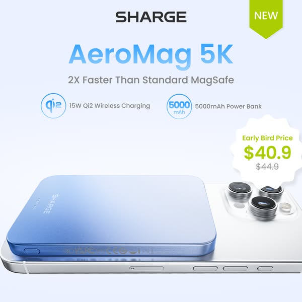 10% OFF For Early Bird Perks, Buy SHARGE AeroMag5K Now Only $40.9