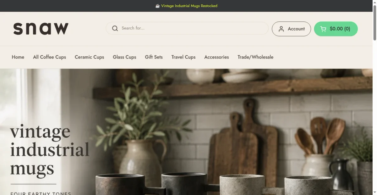 Snaw website screenshot