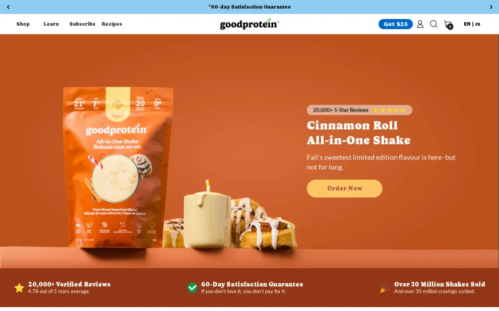 Good Protein website screenshot