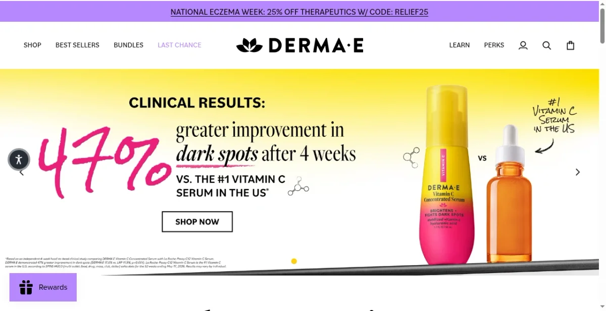 DERMA E: 81K Visits/Mo, $343K Revenue... | Brandsearch