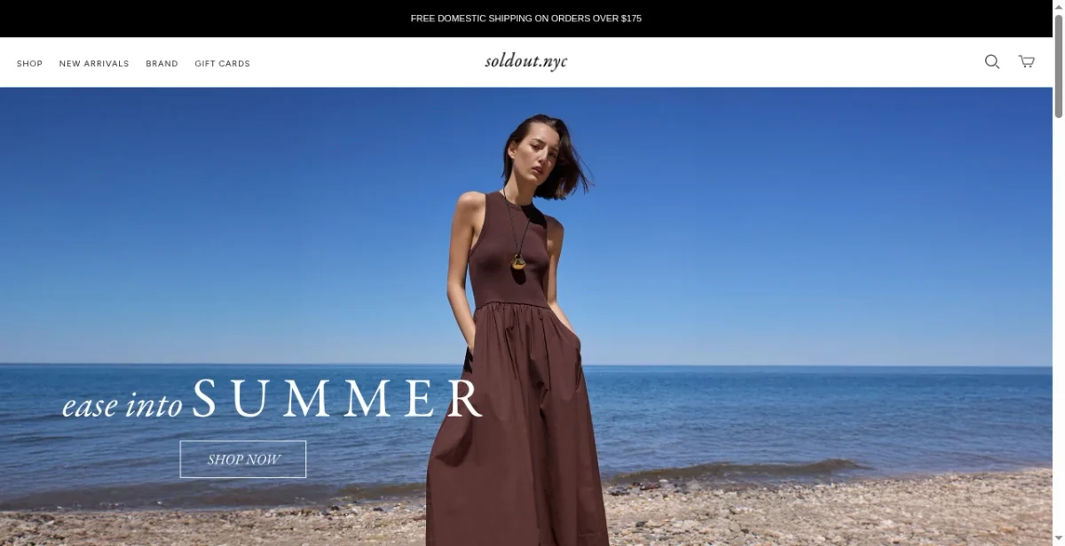 Sold Out NYC website screenshot