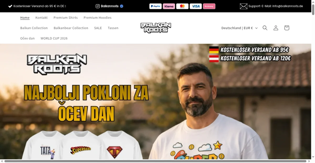 Balkanroots.de website screenshot