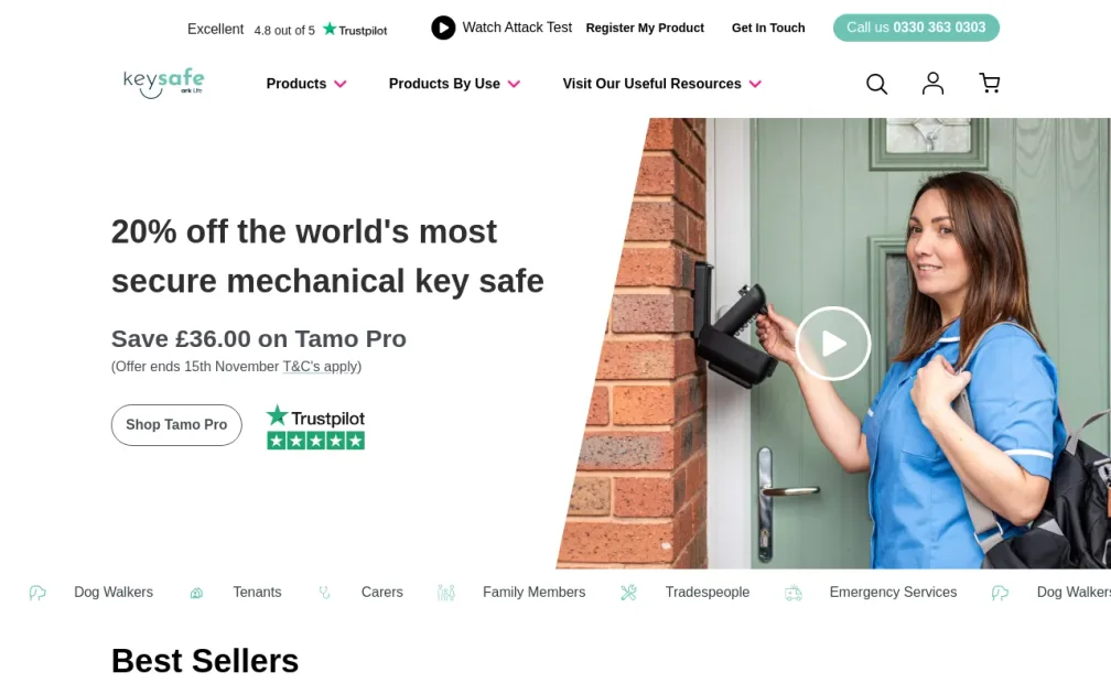 The Key Safe Company website screenshot
