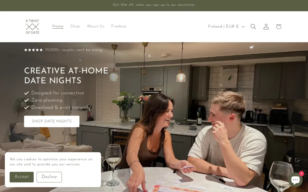 A Twist Of Date website screenshot