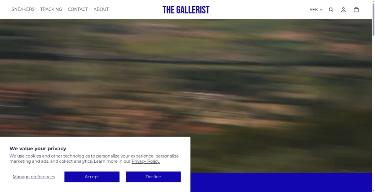 The Gallerist website screenshot