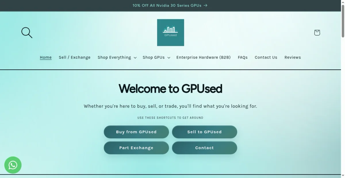 GPUsed website screenshot
