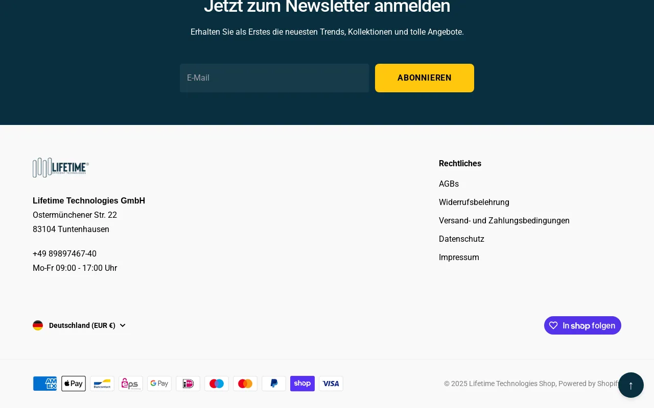 Lifetime Technologies Shop screenshot