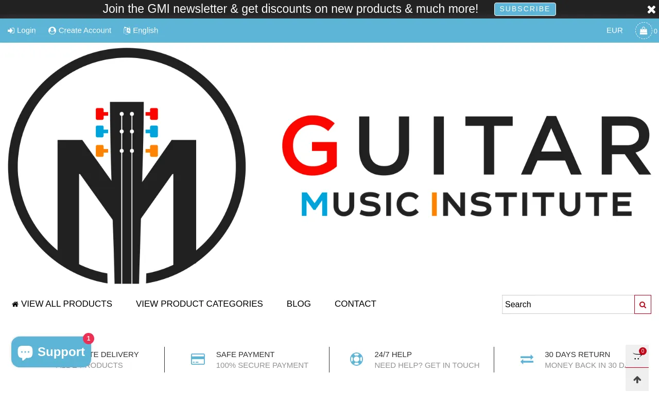 GMI - Guitar and Music Institute Online Shop screenshot