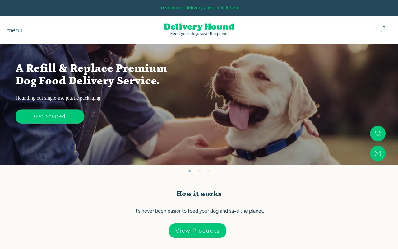 Delivery Hound website screenshot