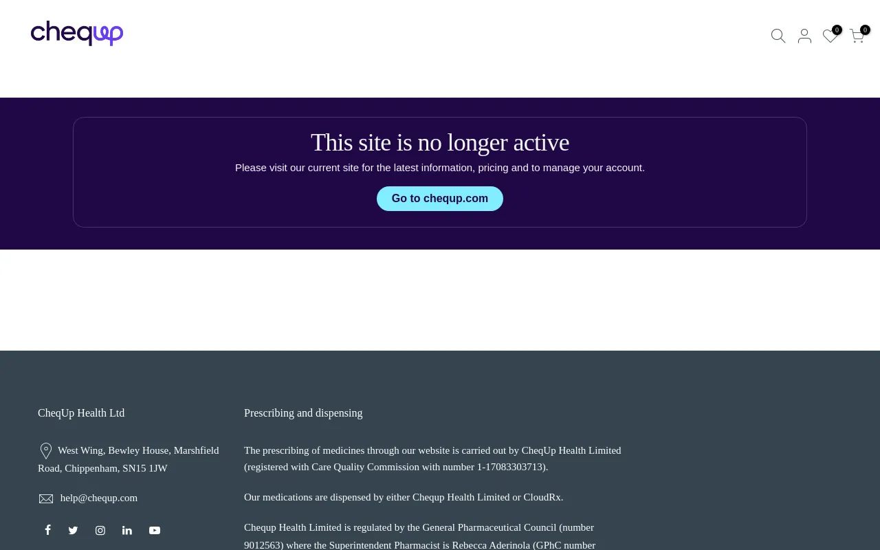 CheqUp website screenshot