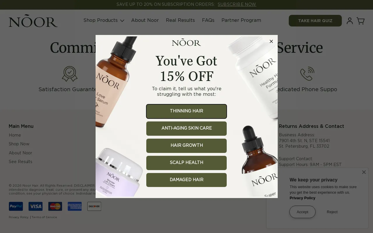 noorhairofficial.com screenshot