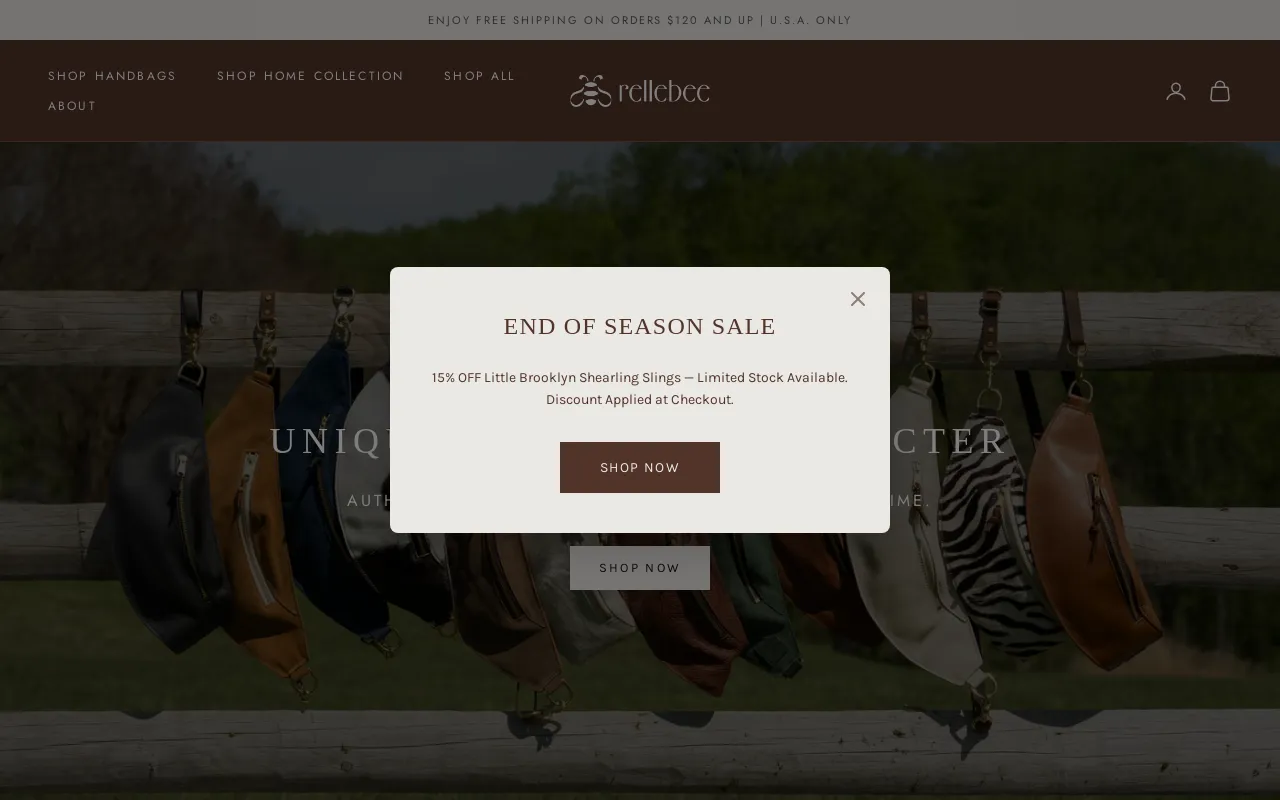 Shop Rellebee website screenshot