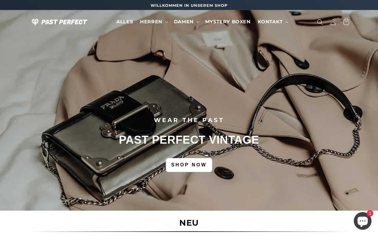 Past Perfect website screenshot