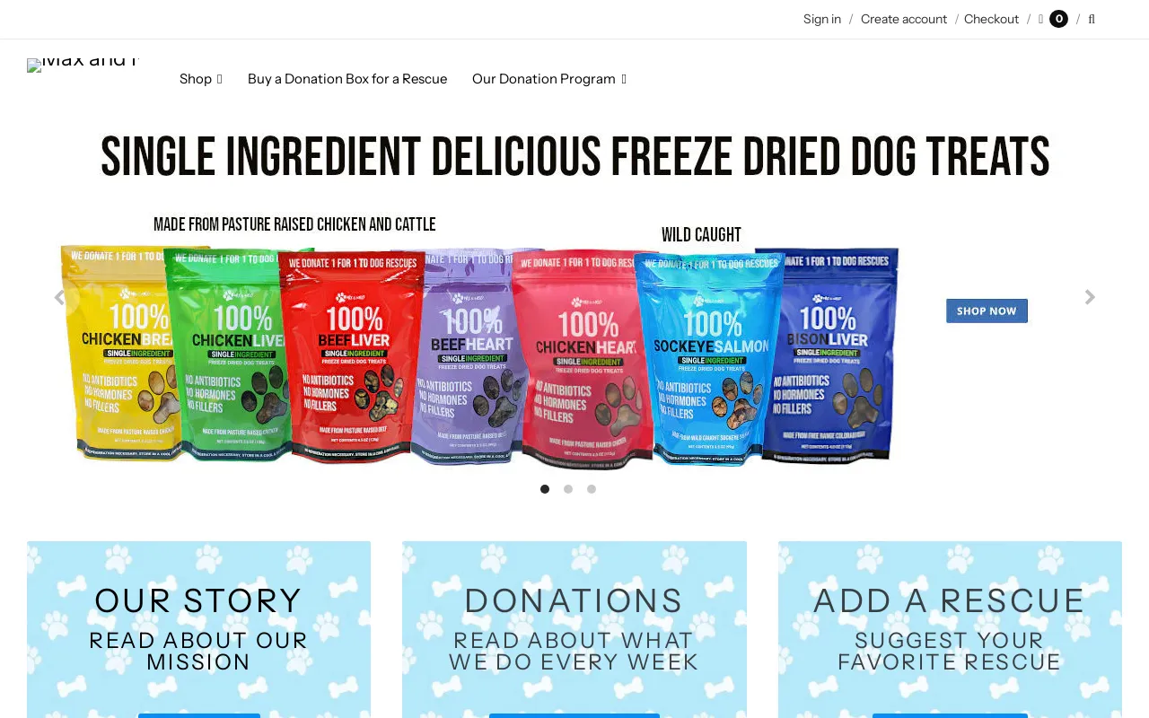 Max and Neo website screenshot