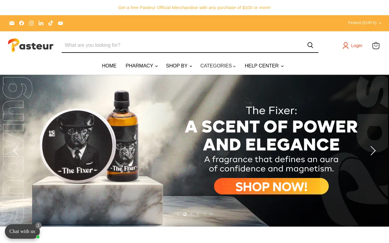 Pasteur Pharmacy website screenshot