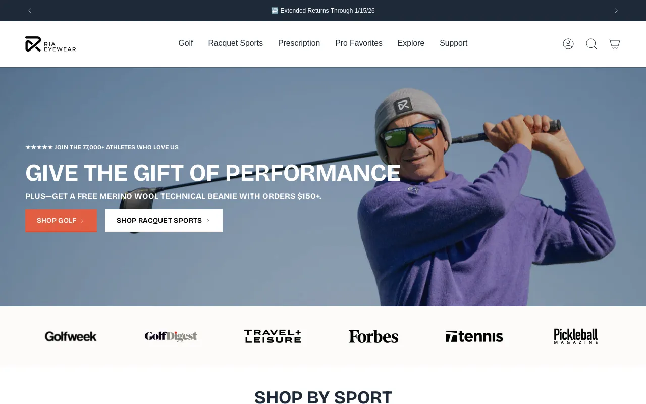 RIA Eyewear screenshot