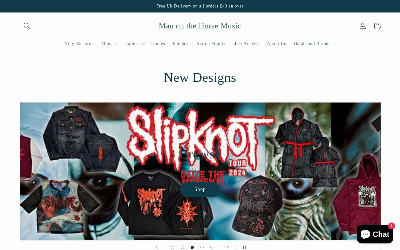 Man on the Horse Music website screenshot