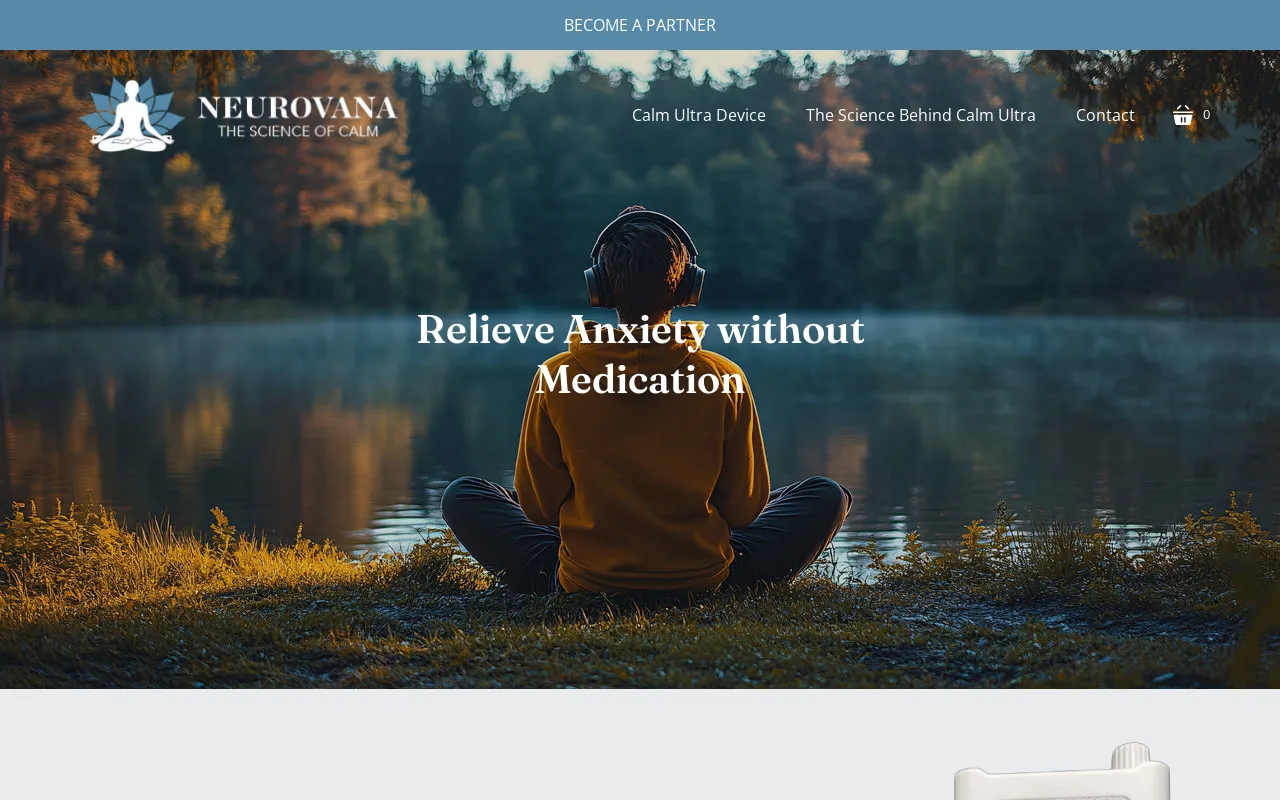 Neurovana Calm website screenshot