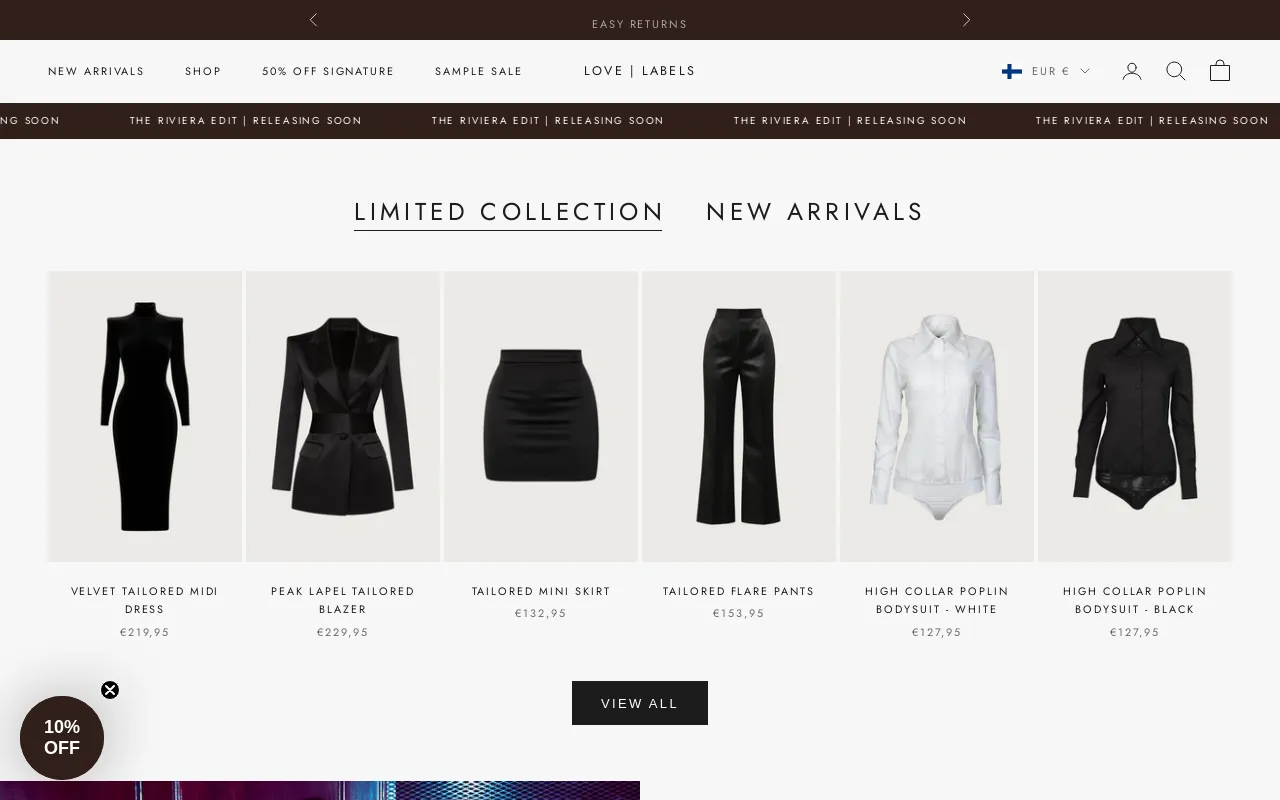 LOVE | LABELS website screenshot