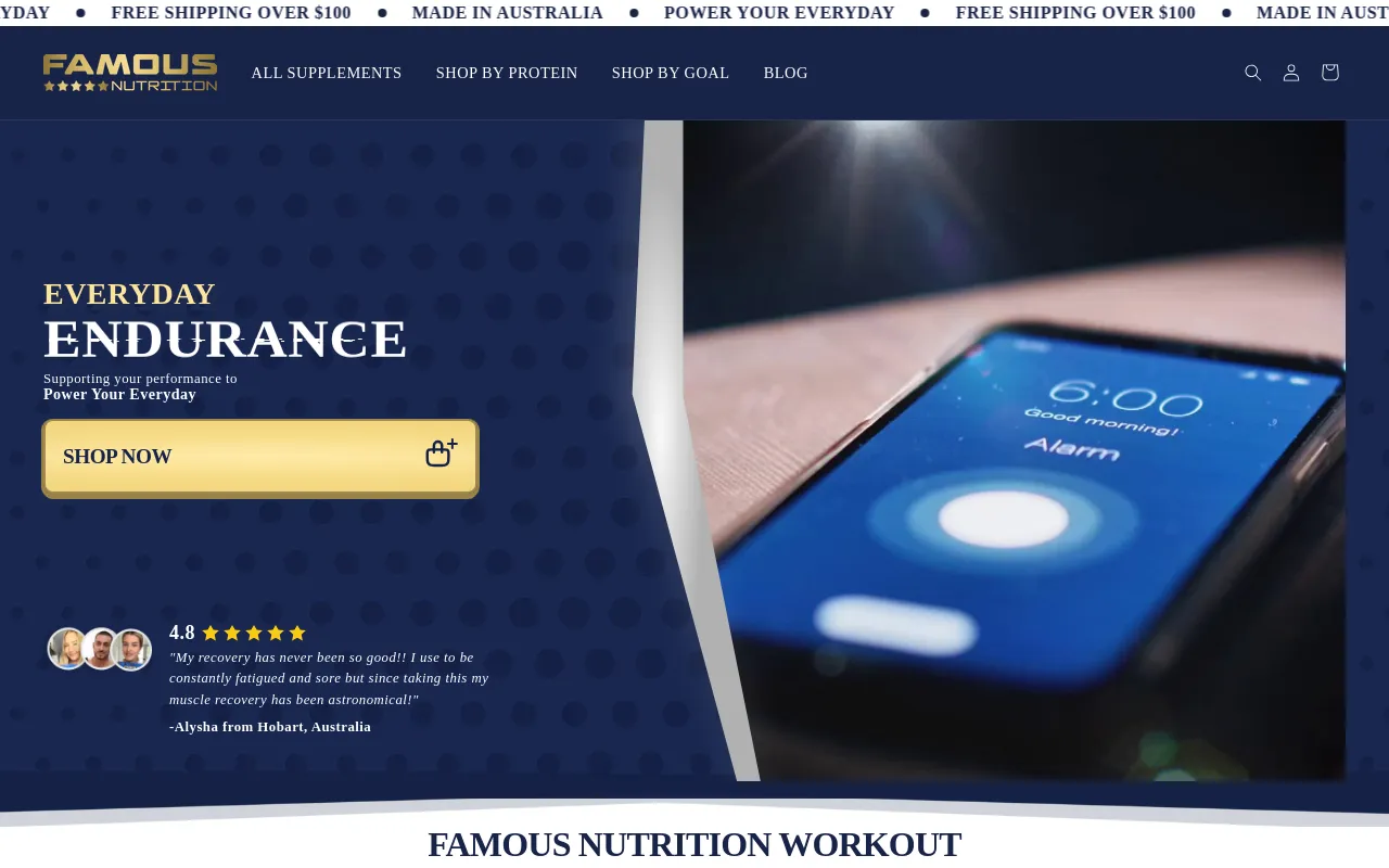 FAMOUS Nutrition screenshot
