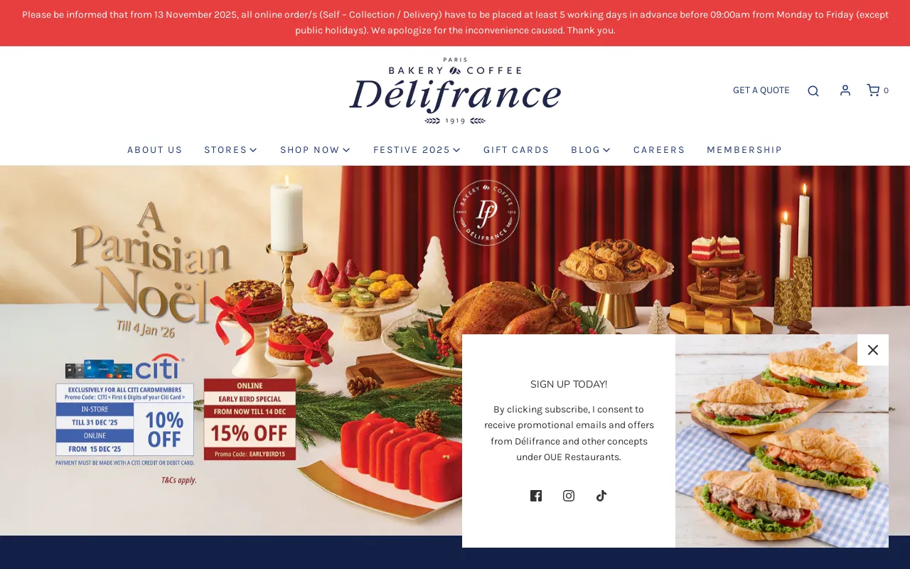 Délifrance Singapore screenshot