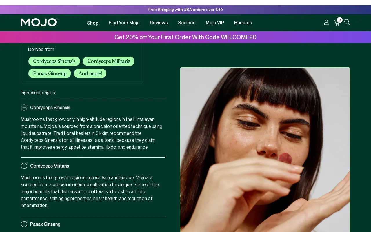 Mojo | Mushroom Dosed Gummies screenshot