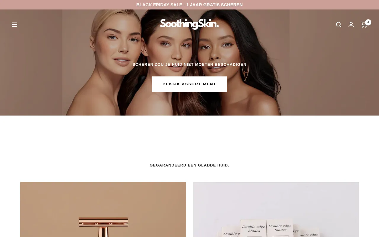 SoothingSkin website screenshot
