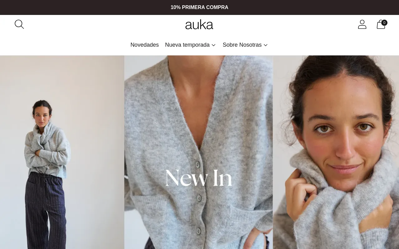 auka website screenshot