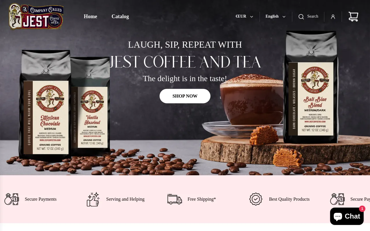jestcoffeetea.com website screenshot