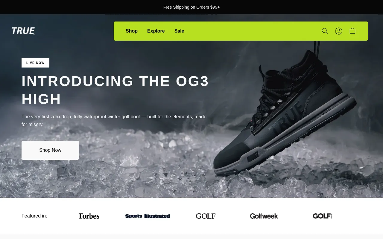 TRUE linkswear screenshot