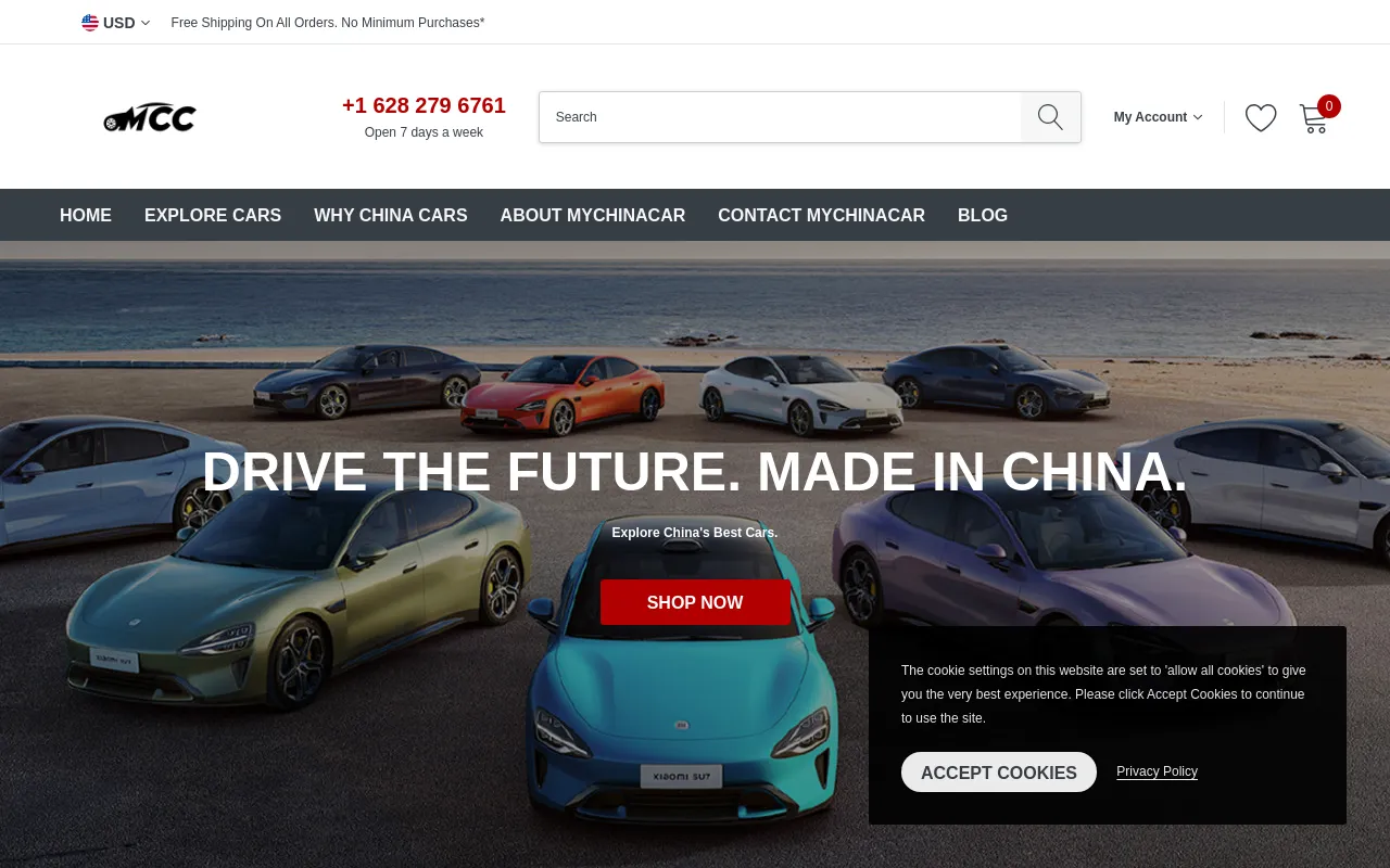 www.mychinacar.com screenshot