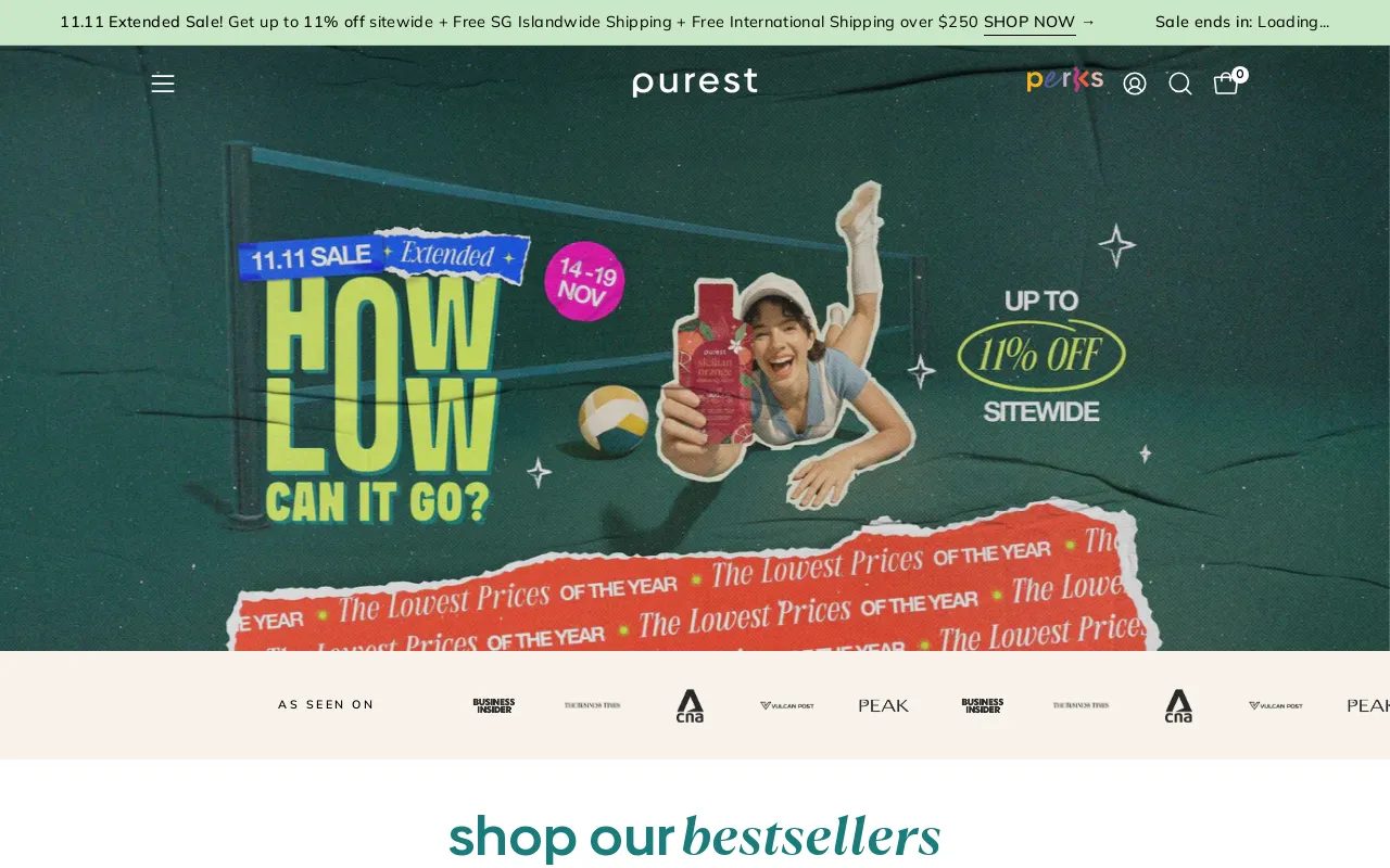 The Purest Co (SG) website screenshot