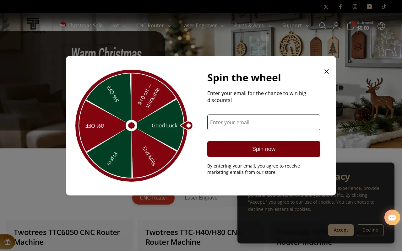 Twotrees Store website screenshot