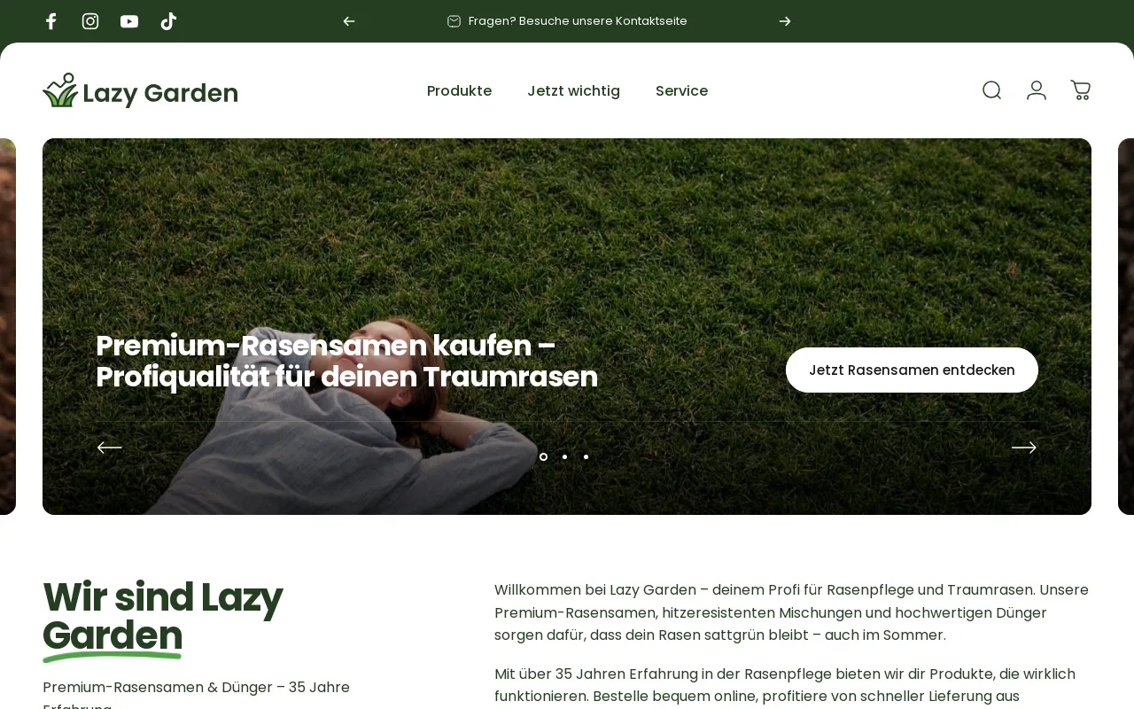 LazyGarden website screenshot