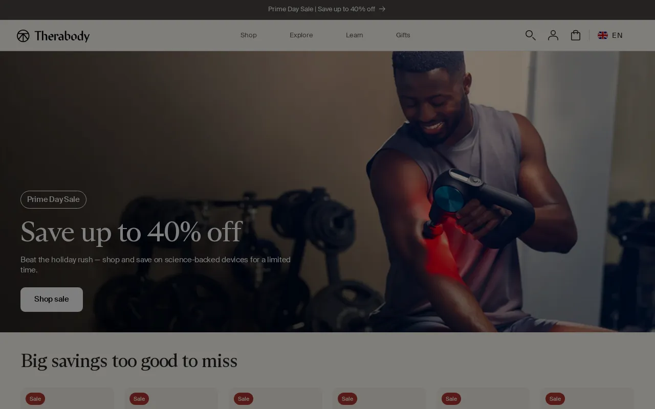 Therabody UK screenshot