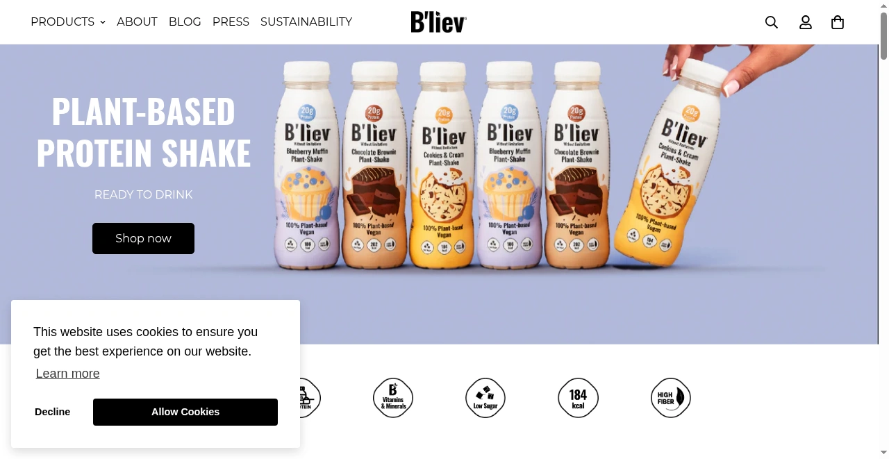Bliev website screenshot