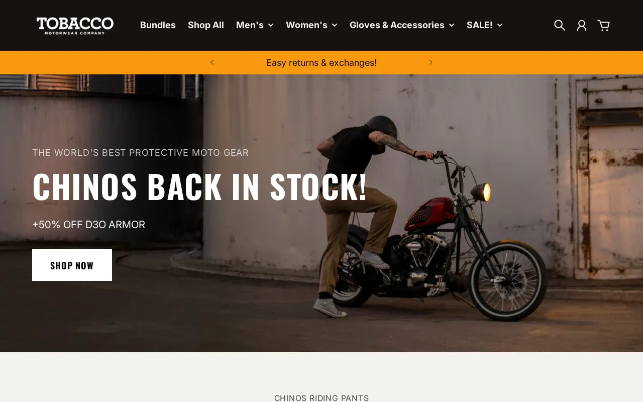 Tobacco Motorwear screenshot