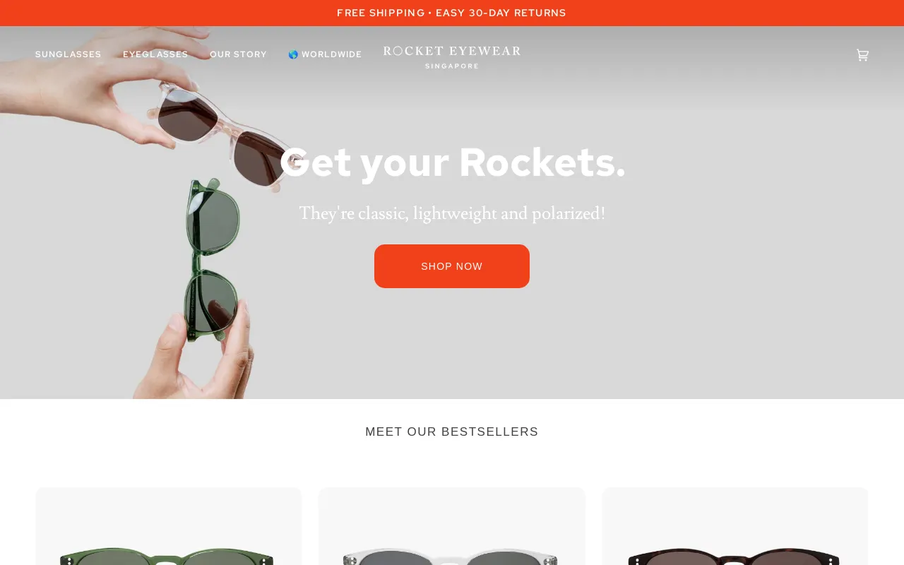 rocketeyewear.com screenshot