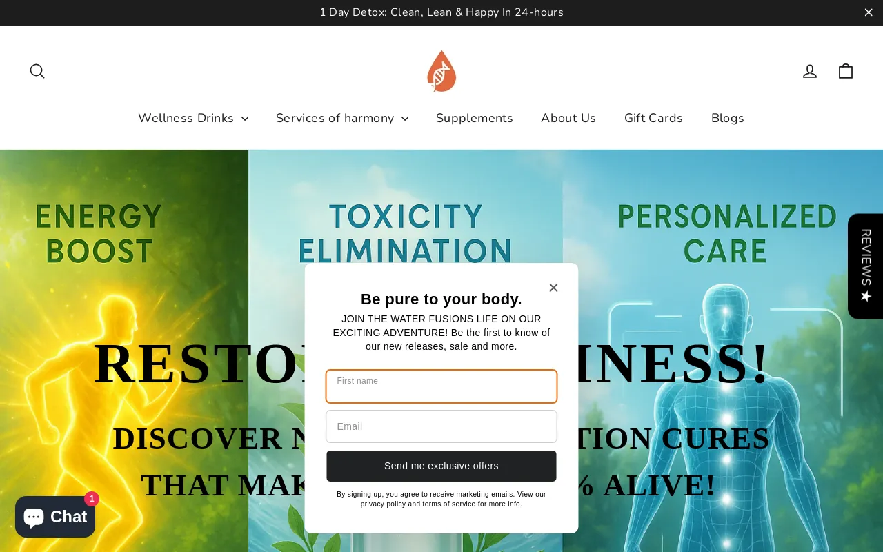 Water Fusions website screenshot