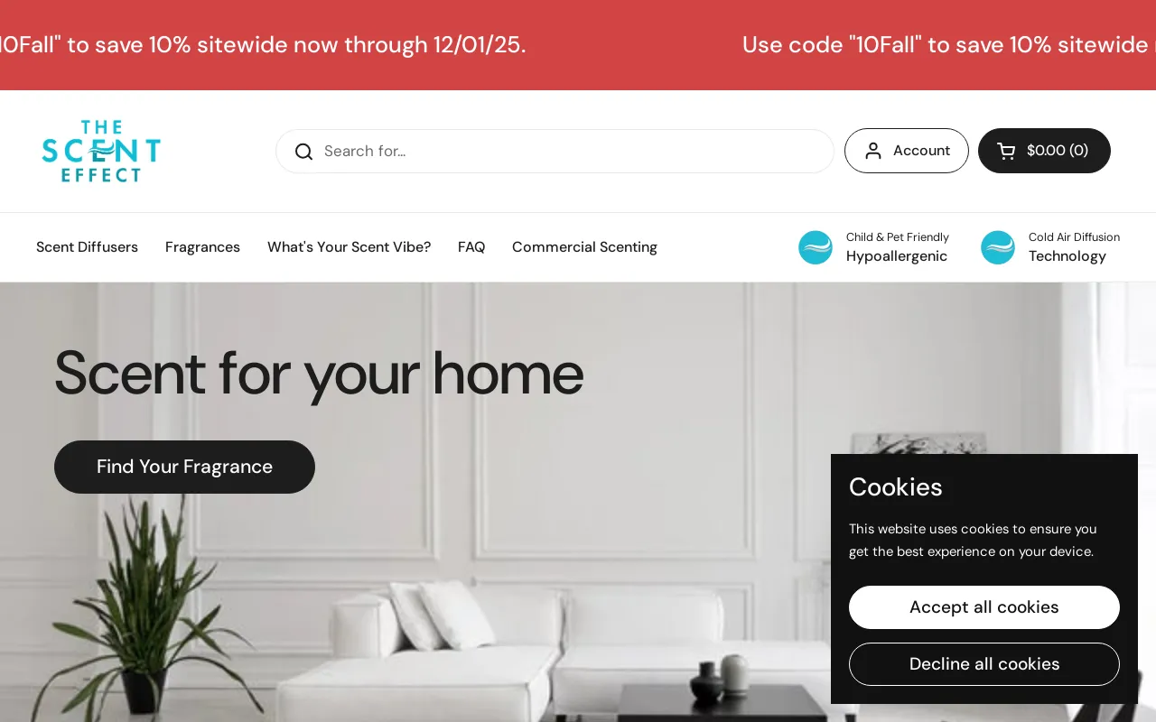 The Scent Effect Residential website screenshot