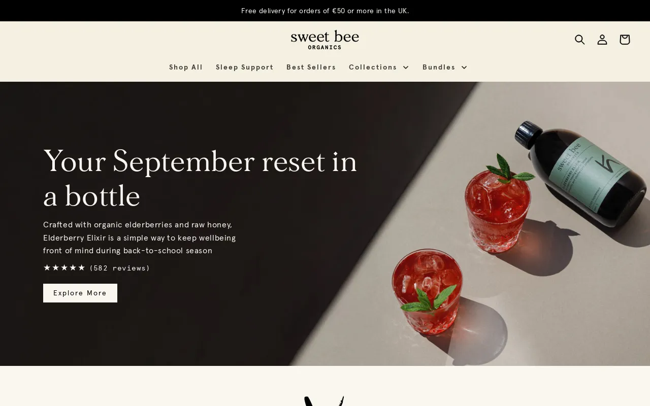 Sweet Bee Organics UK, Ltd screenshot