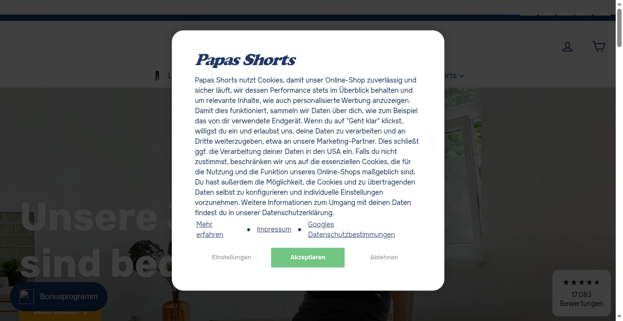 Papas Shorts screenshot