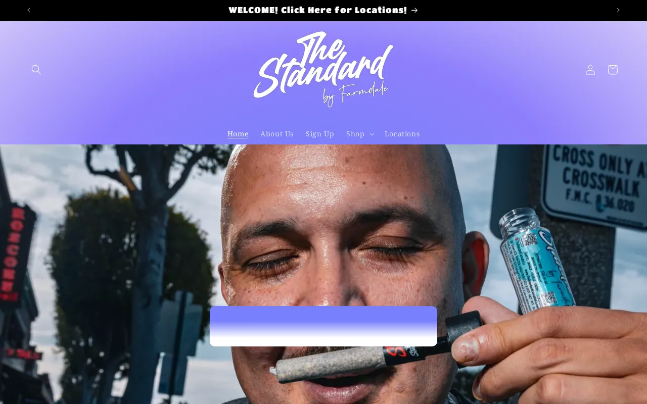 The Standard Cannabis Co website screenshot