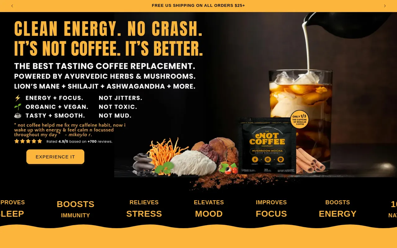 NOT COFFEE CO screenshot