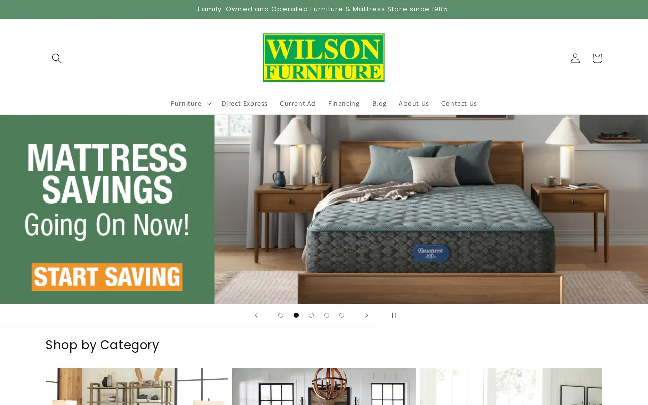 Wilson Furniture website screenshot