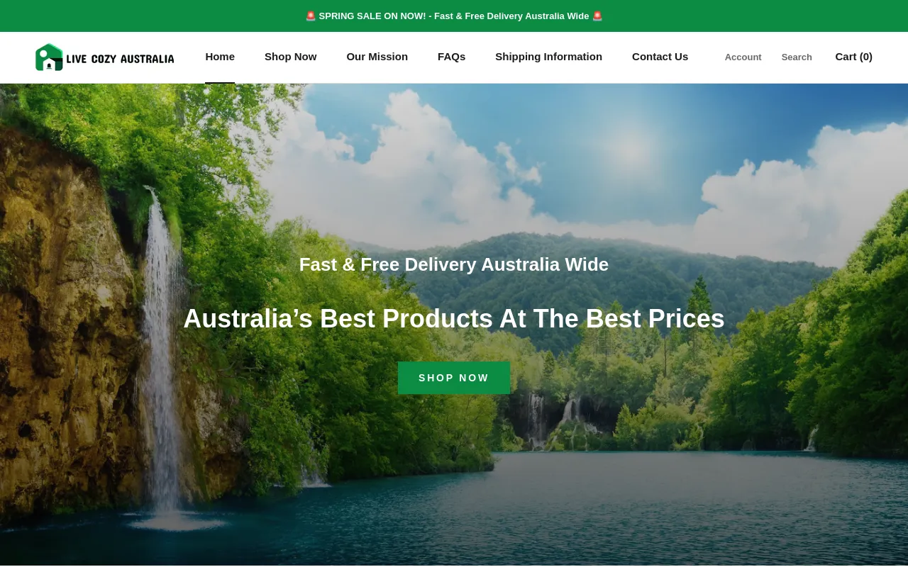 Live Cozy Australia website screenshot