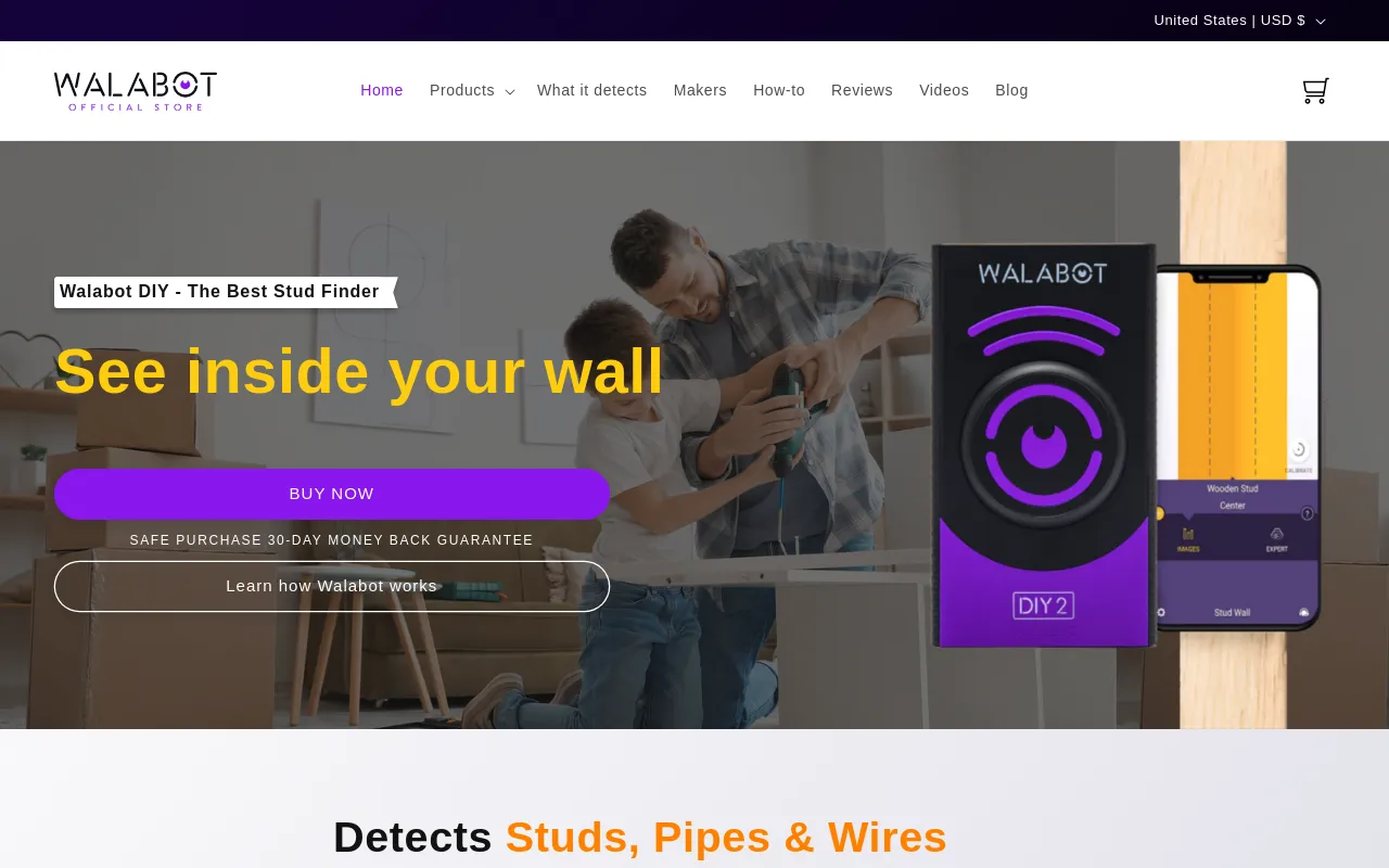 Walabot.com screenshot