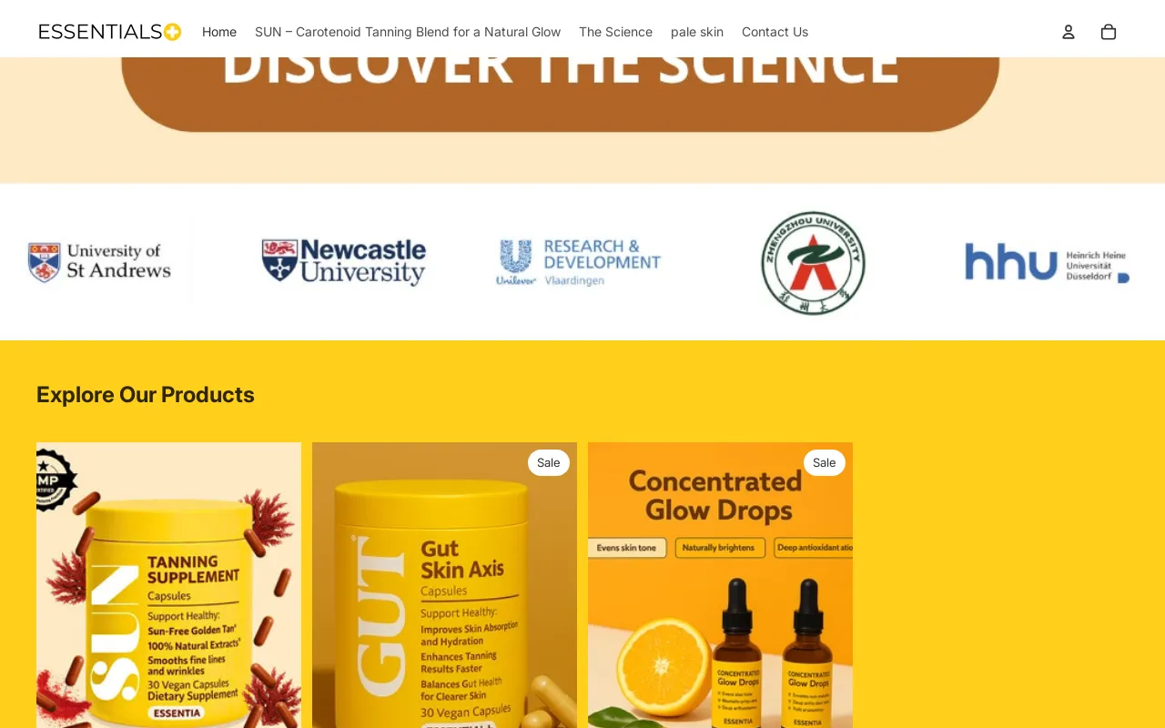 Essential Plus website screenshot
