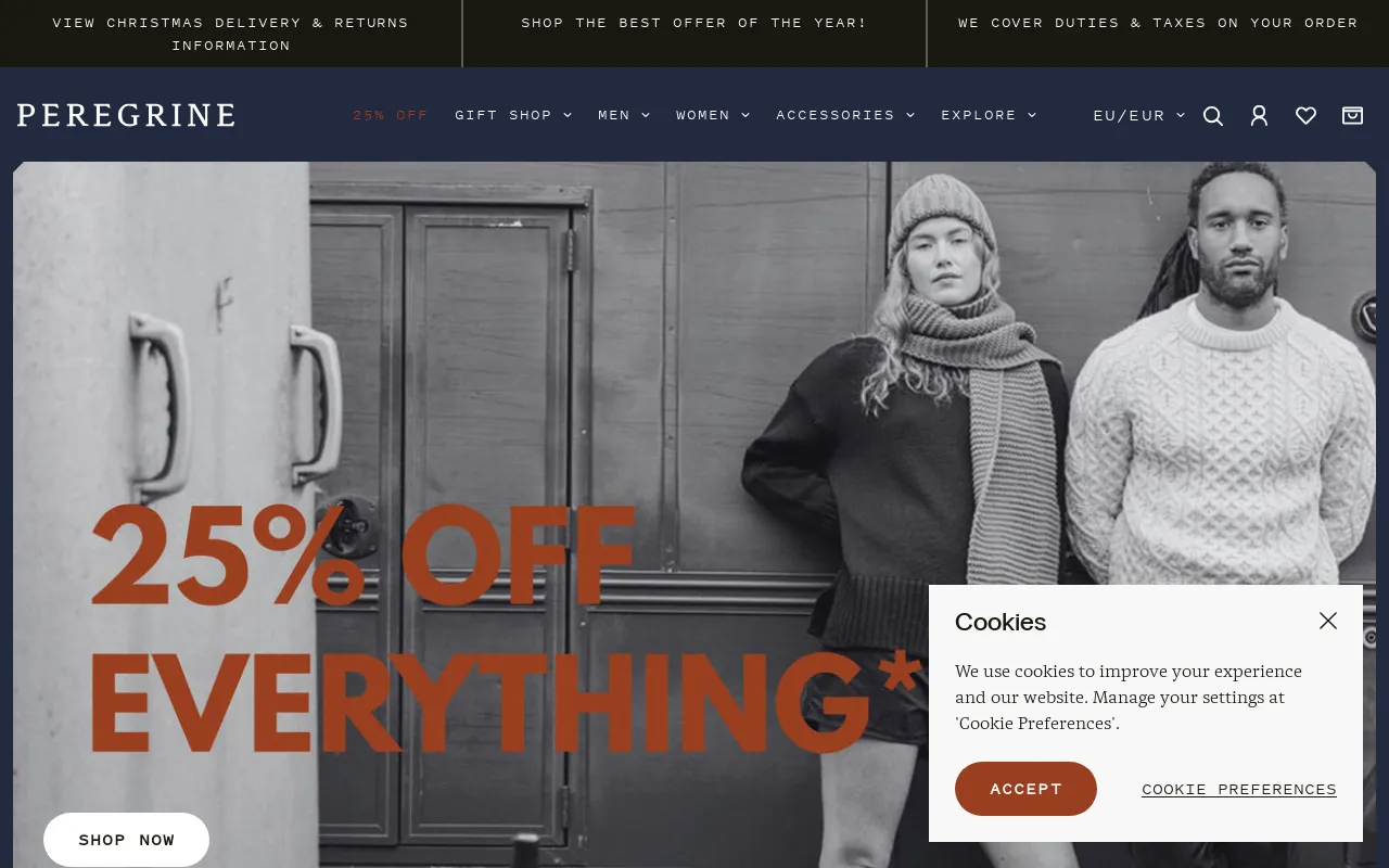 Peregrine Clothing screenshot